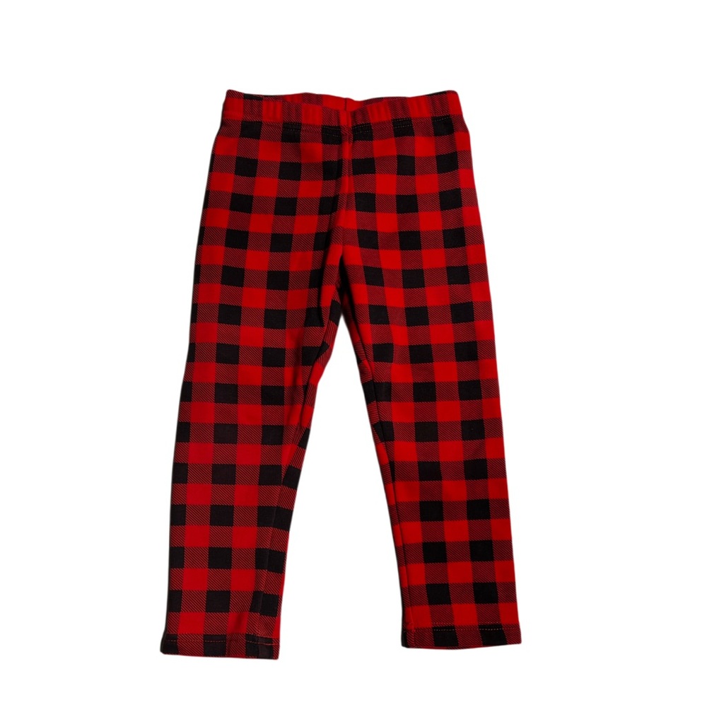Carter's Red and‎ Black Plaid Leggings